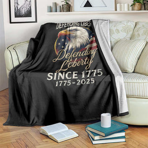 Patriotic USA Army Military 250th Anniversary Throw Blanket 250 Years Of Defending Liberty Since 1775 - Print Your Wear