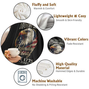 Patriotic USA Army Military 250th Anniversary Throw Blanket 250 Years Of Defending Liberty Since 1775 - Print Your Wear