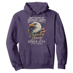 Patriotic USA Army Military 250th Anniversary Hoodie 250 Years Of Defending Liberty Since 1775 TS11 Purple Print Your Wear