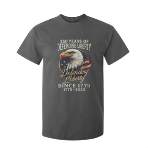 Patriotic USA Army Military 250th Anniversary T Shirt For Kid 250 Years Of Defending Liberty Since 1775 TS11 Dark Heather Print Your Wear
