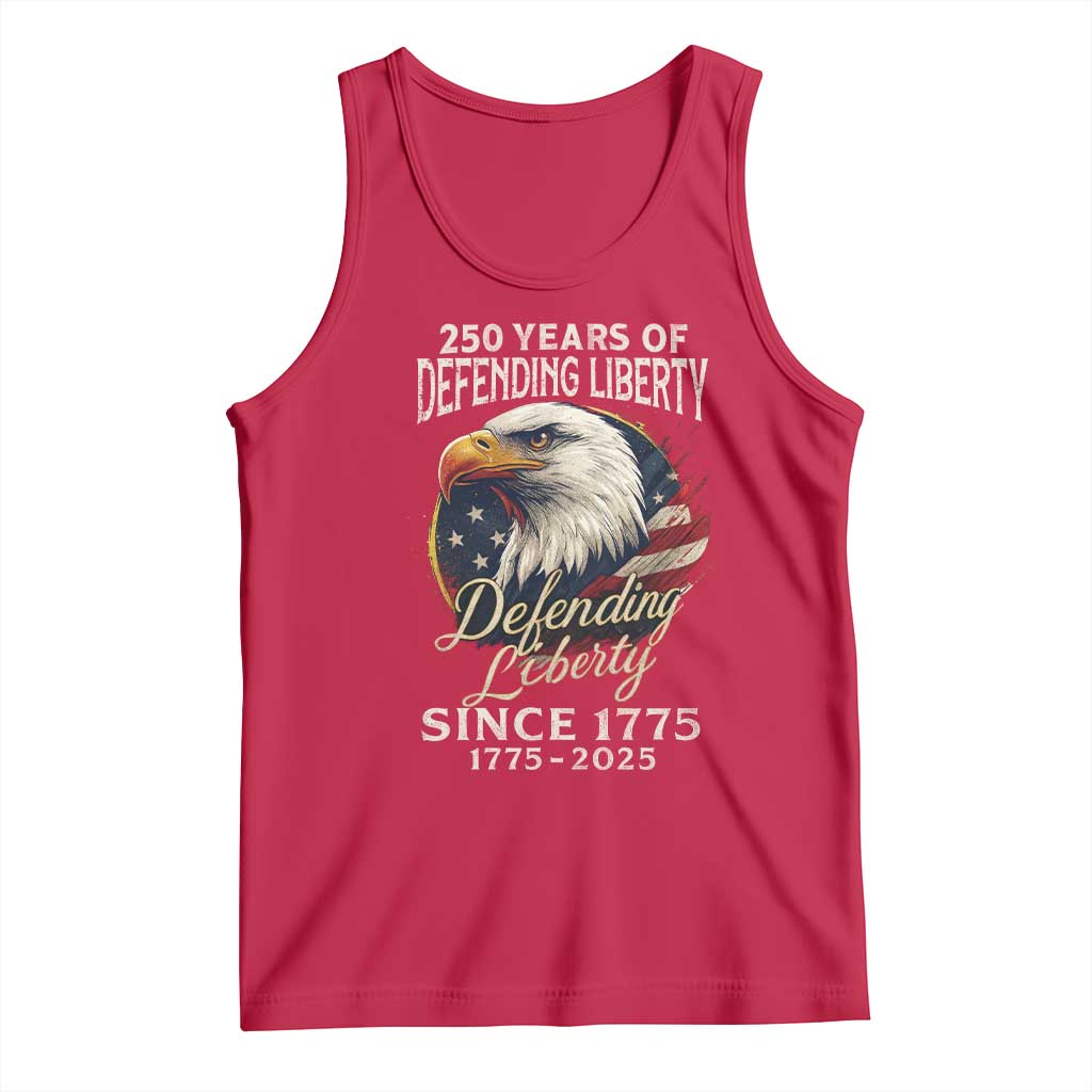 Patriotic USA Army Military 250th Anniversary Tank Top 250 Years Of Defending Liberty Since 1775 TS11 Red Print Your Wear