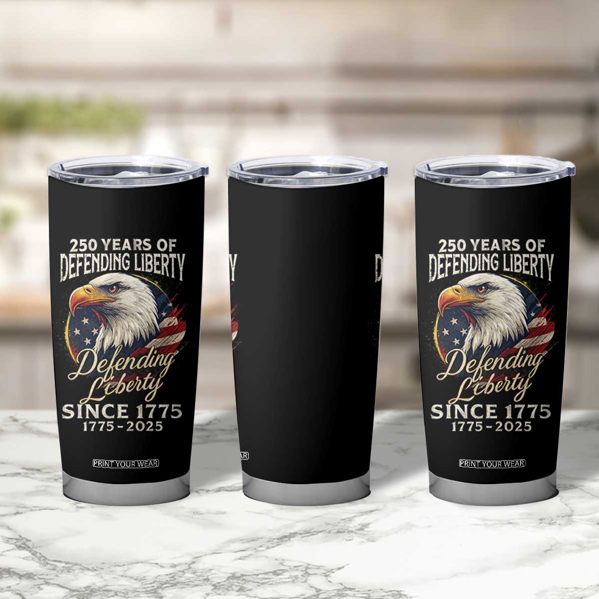 Patriotic USA Army Military 250th Anniversary Tumbler Cup 250 Years Of Defending Liberty Since 1775 TS11 Print Your Wear