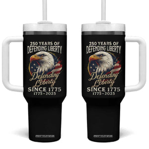 Patriotic USA Army Military 250th Anniversary Tumbler With Handle 250 Years Of Defending Liberty Since 1775 - Print Your Wear