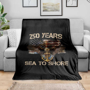 US Navy Military 250th Anniversary Throw Blanket 250 Years Sea To Shore Bald Eagle TS11 Print Your Wear