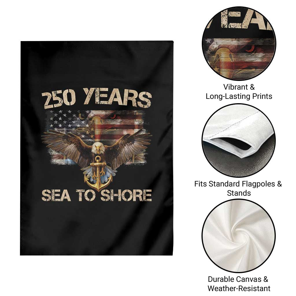 US Navy Military 250th Anniversary Garden Flag 250 Years Sea To Shore Bald Eagle TS11 Print Your Wear