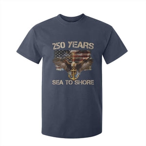 US Navy Military 250th Anniversary T Shirt For Kid 250 Years Sea To Shore Bald Eagle TS11 Navy Print Your Wear