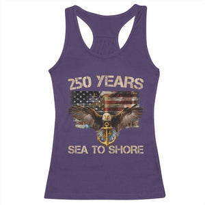 US Navy Military 250th Anniversary Racerback Tank Top 250 Years Sea To Shore Bald Eagle TS11 Purple Print Your Wear