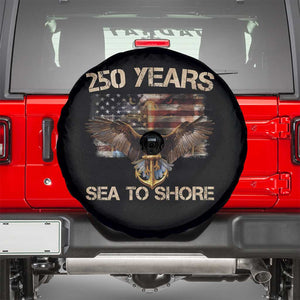 US Navy Military 250th Anniversary Spare Tire Cover 250 Years Sea To Shore Bald Eagle TS11 Black Print Your Wear