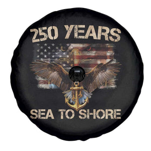 US Navy Military 250th Anniversary Spare Tire Cover 250 Years Sea To Shore Bald Eagle TS11 Print Your Wear