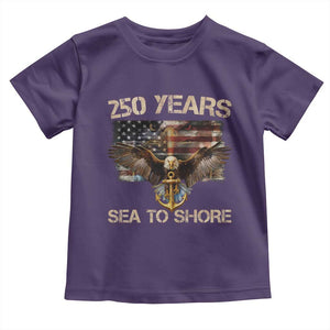 US Navy Military 250th Anniversary Toddler T Shirt 250 Years Sea To Shore Bald Eagle TS11 Purple Print Your Wear