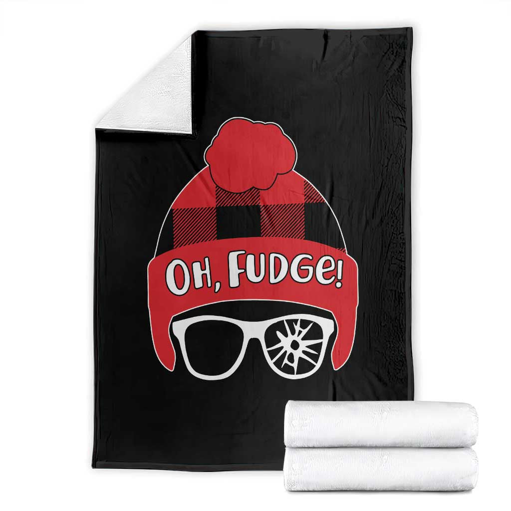 Funny Christmas Movie Throw Blanket Oh Fudge Buffalo Plaid Printed Graphic Beanie Cap TS11 Black Print Your Wear