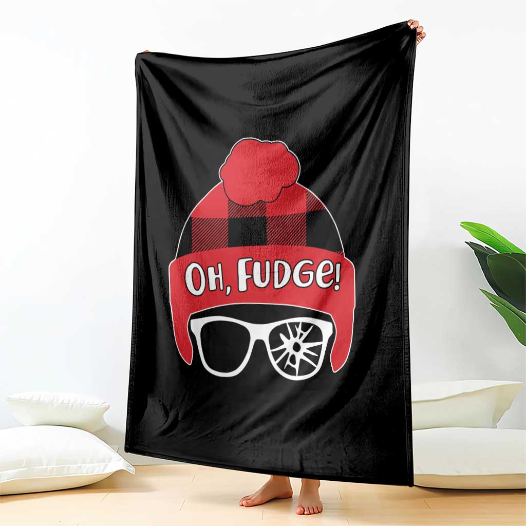 Funny Christmas Movie Throw Blanket Oh Fudge Buffalo Plaid Printed Graphic Beanie Cap TS11 Print Your Wear