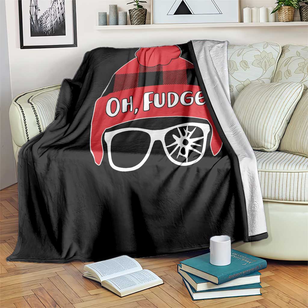 Funny Christmas Movie Throw Blanket Oh Fudge Buffalo Plaid Printed Graphic Beanie Cap TS11 Print Your Wear