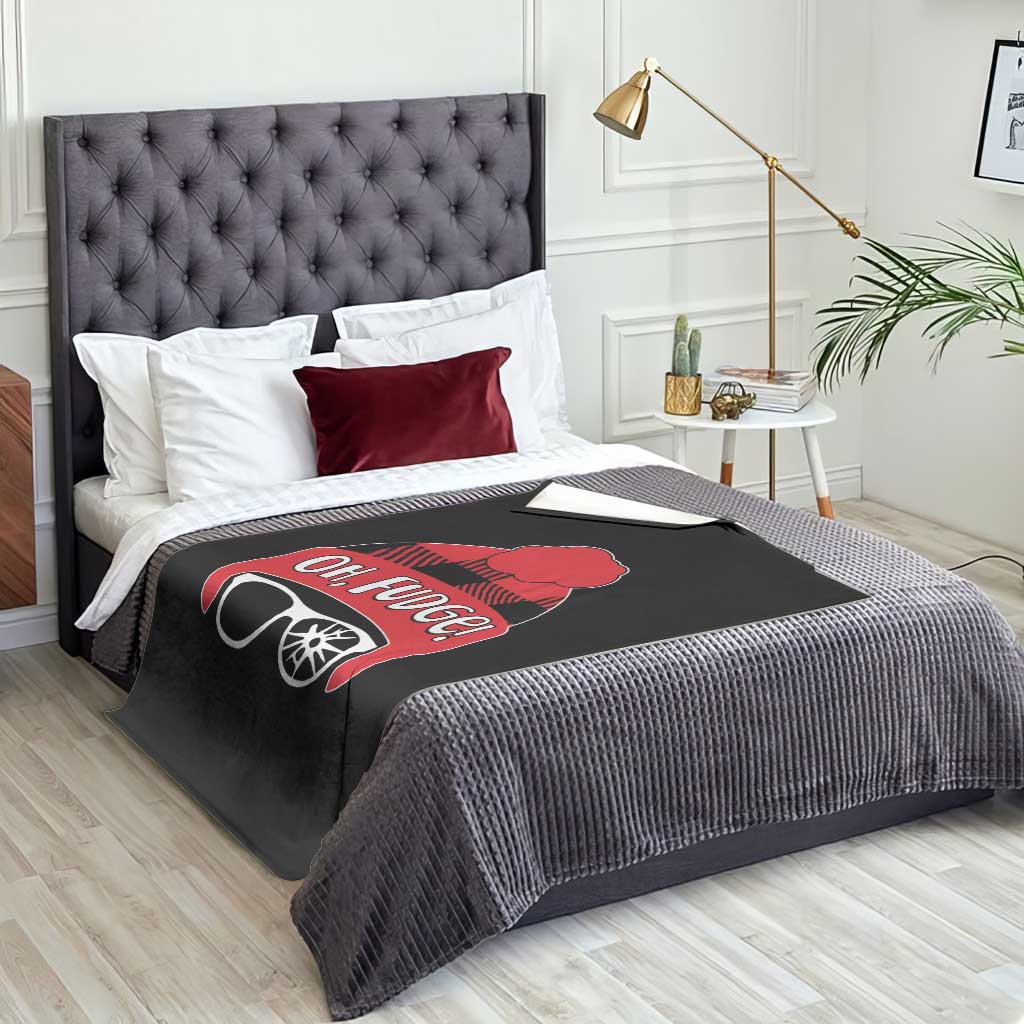 Funny Christmas Movie Throw Blanket Oh Fudge Buffalo Plaid Printed Graphic Beanie Cap TS11 Print Your Wear