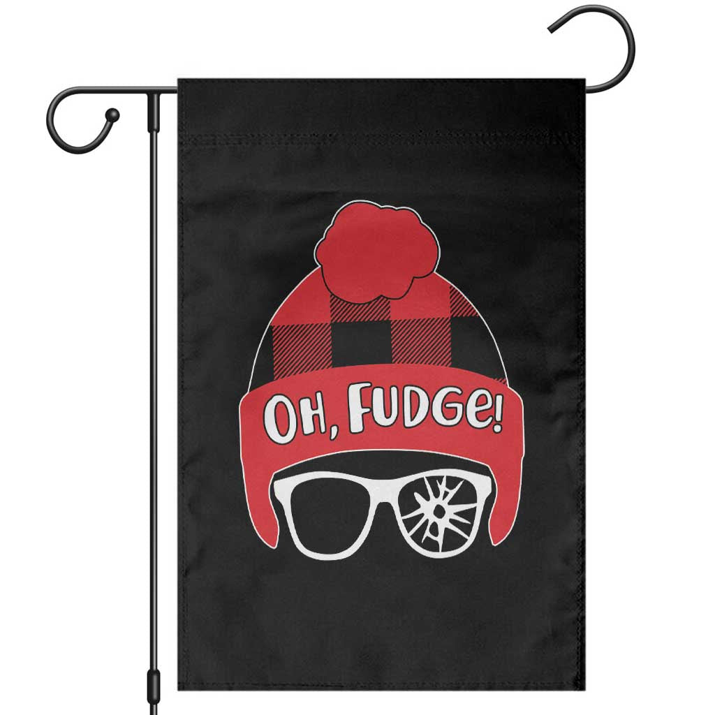 Funny Christmas Movie Garden Flag Oh Fudge Buffalo Plaid Printed Graphic Beanie Cap TS11 Black Print Your Wear