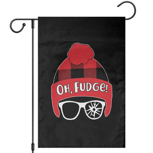 Funny Christmas Movie Garden Flag Oh Fudge Buffalo Plaid Printed Graphic Beanie Cap TS11 Black Print Your Wear