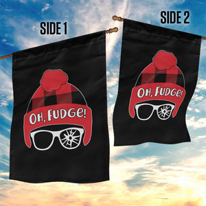 Funny Christmas Movie Garden Flag Oh Fudge Buffalo Plaid Printed Graphic Beanie Cap TS11 Print Your Wear