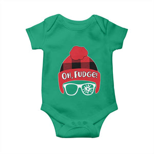 Funny Christmas Movie Baby Onesie Oh Fudge Buffalo Plaid Printed Graphic Beanie Cap TS11 Irish Green Print Your Wear
