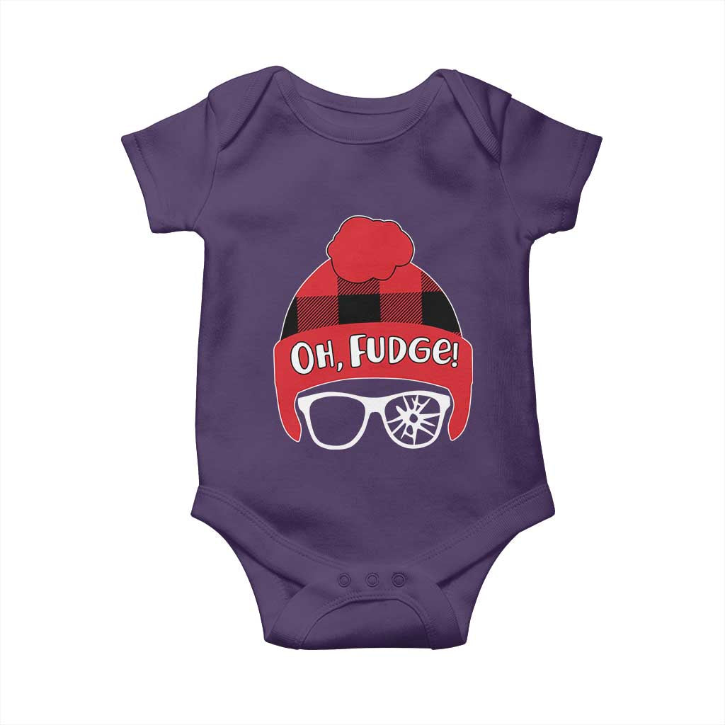 Funny Christmas Movie Baby Onesie Oh Fudge Buffalo Plaid Printed Graphic Beanie Cap TS11 Purple Print Your Wear