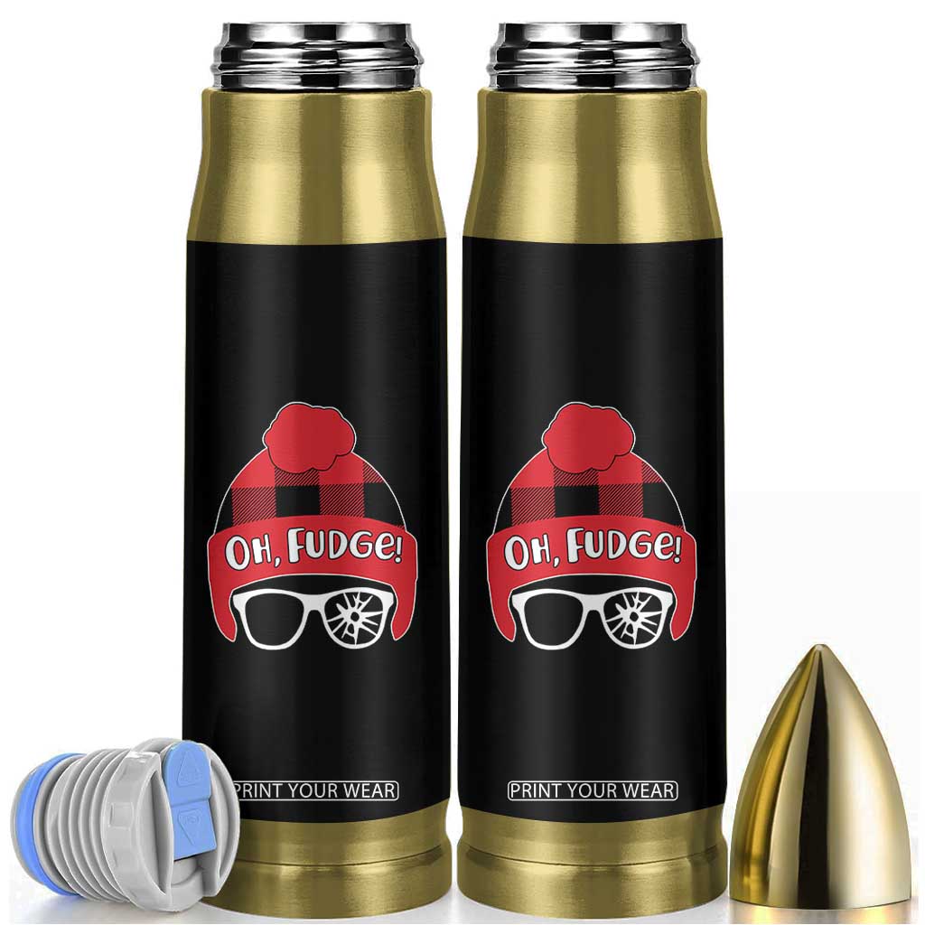 Funny Christmas Movie Bullet Tumbler Oh Fudge Buffalo Plaid Printed Graphic Beanie Cap TS11 Black Print Your Wear