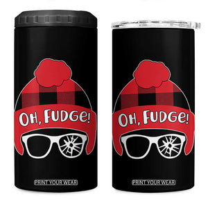 Funny Christmas Movie 4 in 1 Can Cooler Tumbler Oh Fudge Buffalo Plaid Printed Graphic Beanie Cap TS11 One Size: 16 oz Black Print Your Wear