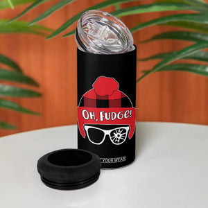 Funny Christmas Movie 4 in 1 Can Cooler Tumbler Oh Fudge Buffalo Plaid Printed Graphic Beanie Cap TS11 Print Your Wear