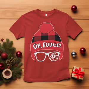 Funny Christmas Movie T Shirt Oh Fudge Buffalo Plaid Printed Graphic Beanie Cap TS11 Red Print Your Wear