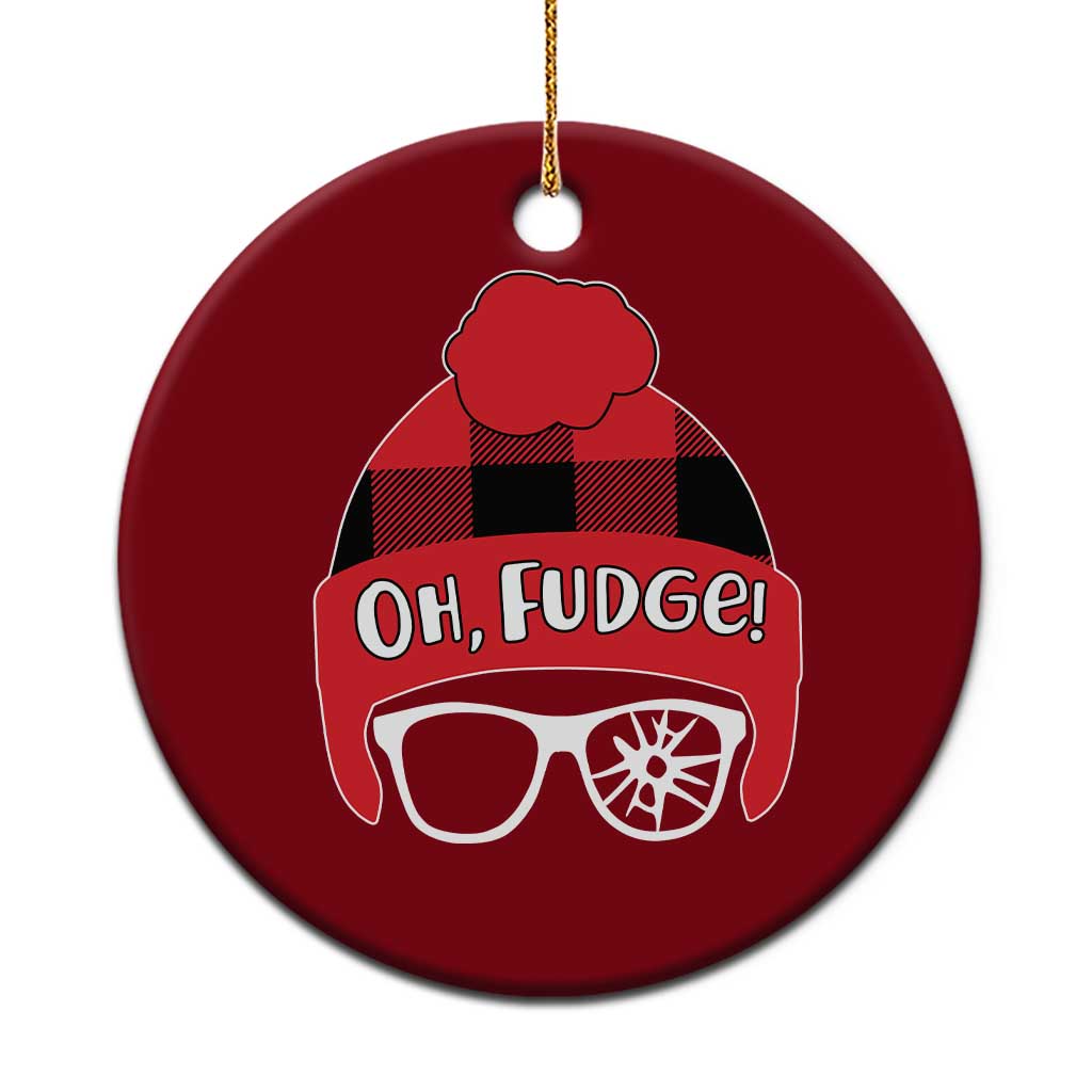 Funny Xmas Movie Ceramic Ornament Oh Fudge Buffalo Plaid Printed Graphic Beanie Cap TS11 1pc Red Print Your Wear