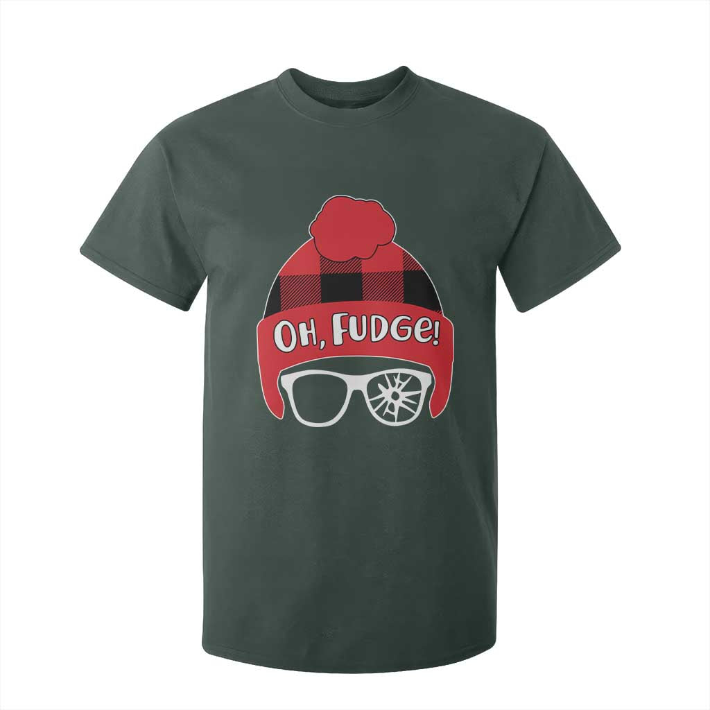 Funny Christmas Movie T Shirt For Kid Oh Fudge Buffalo Plaid Printed Graphic Beanie Cap TS11 Dark Forest Green Print Your Wear