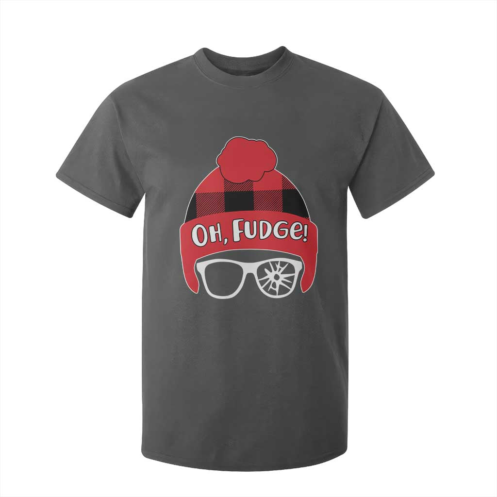 Funny Christmas Movie T Shirt For Kid Oh Fudge Buffalo Plaid Printed Graphic Beanie Cap TS11 Dark Heather Print Your Wear