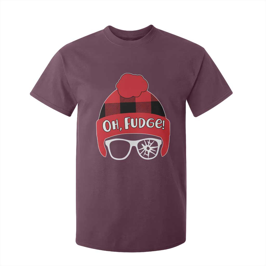 Funny Christmas Movie T Shirt For Kid Oh Fudge Buffalo Plaid Printed Graphic Beanie Cap TS11 Maroon Print Your Wear