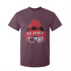 Funny Christmas Movie T Shirt For Kid Oh Fudge Buffalo Plaid Printed Graphic Beanie Cap TS11 Maroon Print Your Wear