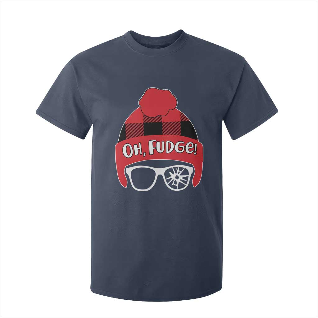 Funny Christmas Movie T Shirt For Kid Oh Fudge Buffalo Plaid Printed Graphic Beanie Cap TS11 Navy Print Your Wear