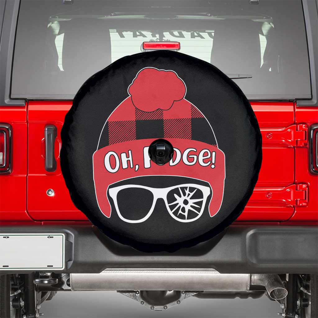 Funny Christmas Movie Spare Tire Cover Oh Fudge Buffalo Plaid Printed Graphic Beanie Cap TS11 Black Print Your Wear