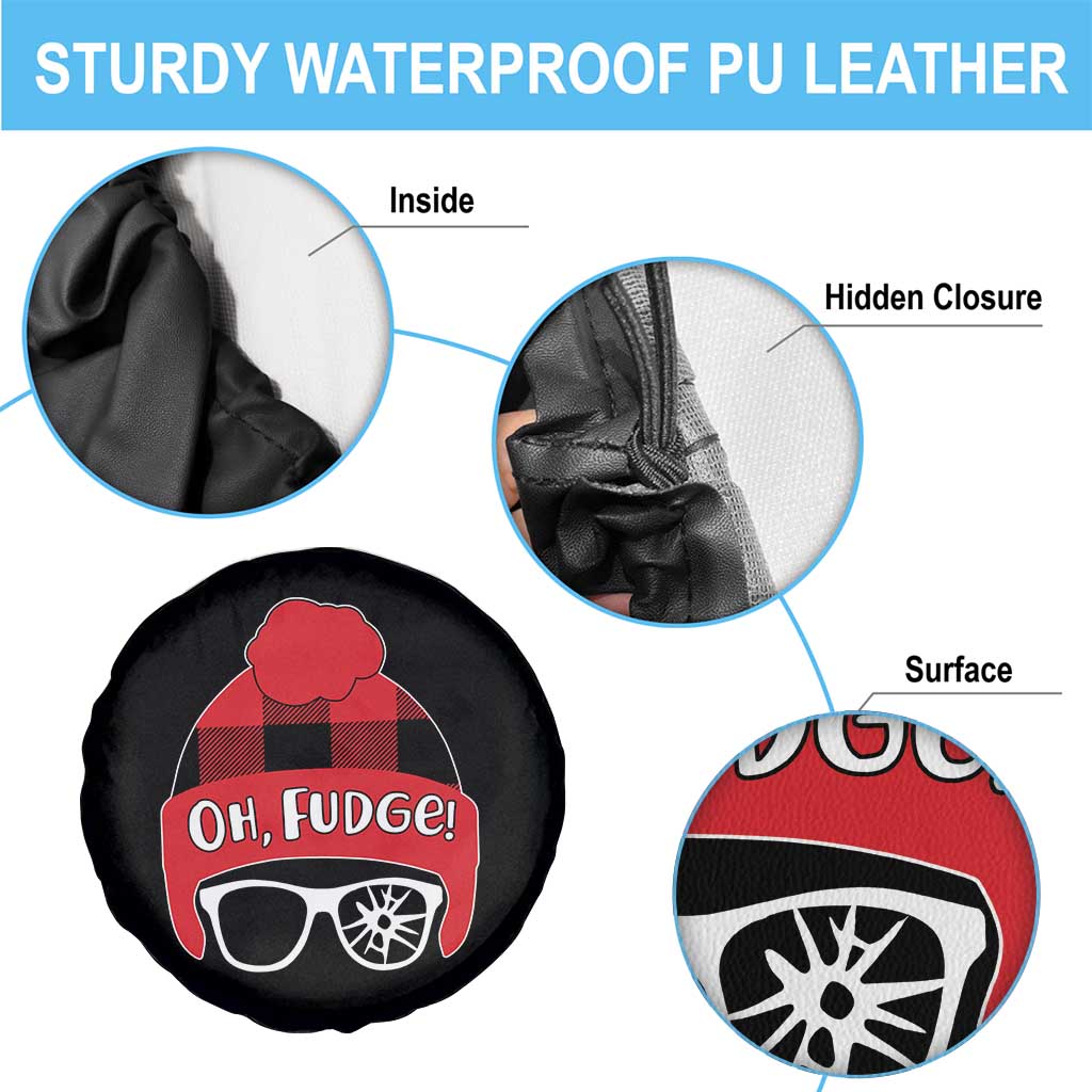 Funny Christmas Movie Spare Tire Cover Oh Fudge Buffalo Plaid Printed Graphic Beanie Cap TS11 Print Your Wear