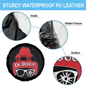 Funny Christmas Movie Spare Tire Cover Oh Fudge Buffalo Plaid Printed Graphic Beanie Cap TS11 Print Your Wear