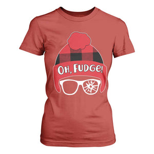 Funny Christmas Movie T Shirt For Women Oh Fudge Buffalo Plaid Printed Graphic Beanie Cap TS11 Red Print Your Wear