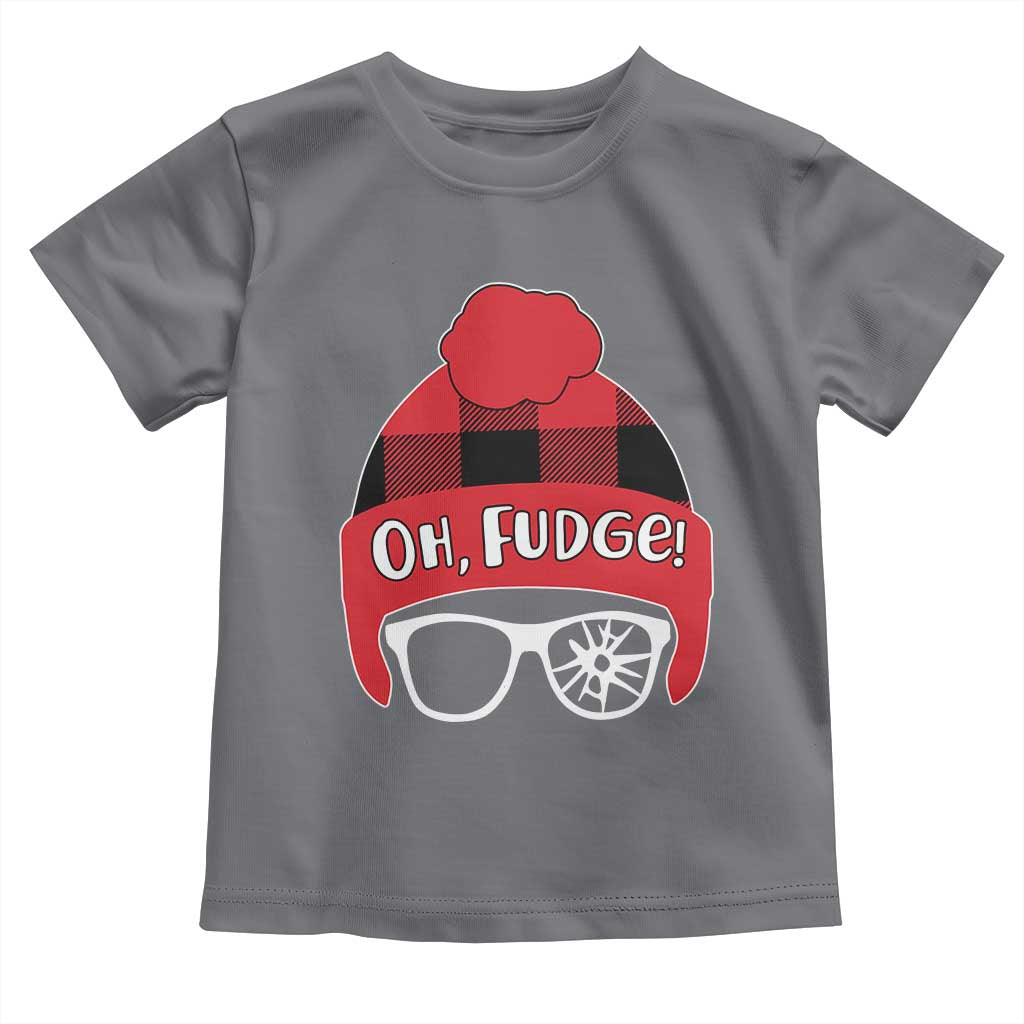 Funny Christmas Movie Toddler T Shirt Oh Fudge Buffalo Plaid Printed Graphic Beanie Cap TS11 Charcoal Print Your Wear