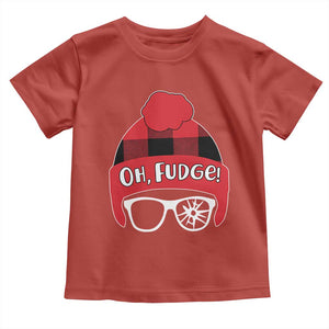 Funny Christmas Movie Toddler T Shirt Oh Fudge Buffalo Plaid Printed Graphic Beanie Cap TS11 Red Print Your Wear