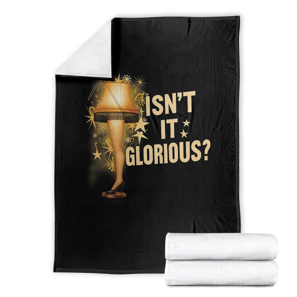 Funny Christmas Movie Leg Lamp Throw Blanket Isnt It Glorious TS11 Black Print Your Wear