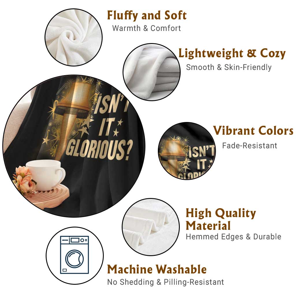 Funny Christmas Movie Leg Lamp Throw Blanket Isnt It Glorious TS11 Print Your Wear