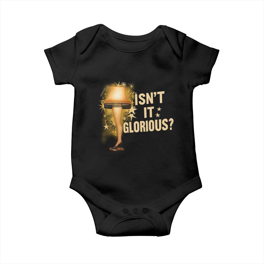 Funny Christmas Movie Leg Lamp Baby Onesie Isnt It Glorious TS11 Black Print Your Wear