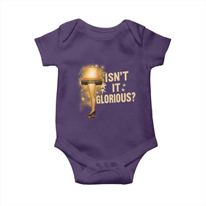 Funny Christmas Movie Leg Lamp Baby Onesie Isnt It Glorious TS11 Purple Print Your Wear
