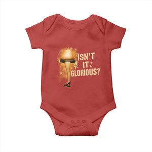 Funny Christmas Movie Leg Lamp Baby Onesie Isnt It Glorious TS11 Red Print Your Wear