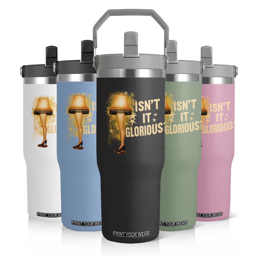 Funny Christmas Movie Leg Lamp Flip Straw Tumbler Isnt It Glorious TS11 Print Your Wear