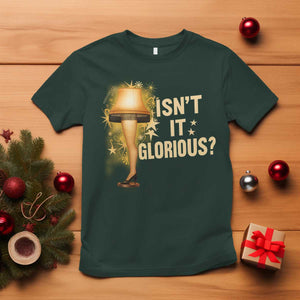 Funny Christmas Movie Leg Lamp T Shirt Isnt It Glorious TS11 Dark Forest Green Print Your Wear