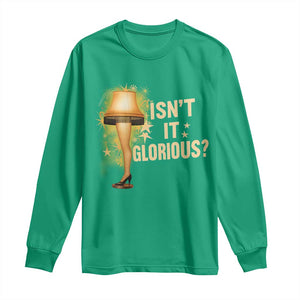 Funny Christmas Movie Leg Lamp Long Sleeve Shirt Isnt It Glorious TS11 Irish Green Print Your Wear