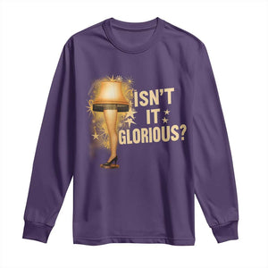 Funny Christmas Movie Leg Lamp Long Sleeve Shirt Isnt It Glorious TS11 Purple Print Your Wear
