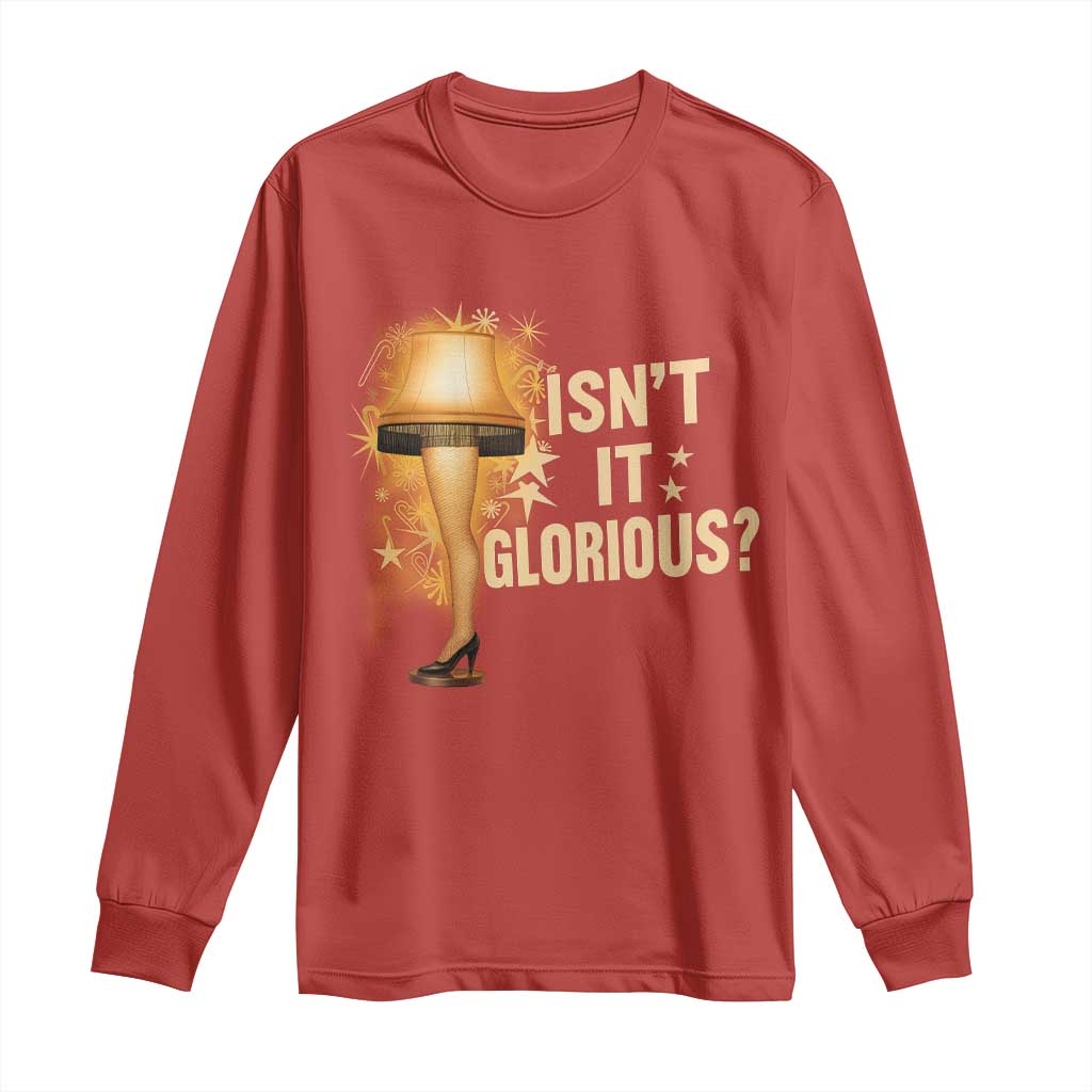 Funny Christmas Movie Leg Lamp Long Sleeve Shirt Isnt It Glorious TS11 Red Print Your Wear
