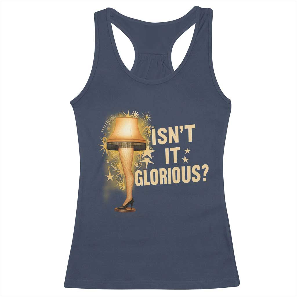 Funny Christmas Movie Leg Lamp Racerback Tank Top Isnt It Glorious TS11 Navy Print Your Wear